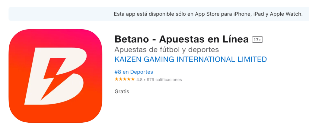 Descargá la app de Betano Argentina para iOS desde la Apple Store