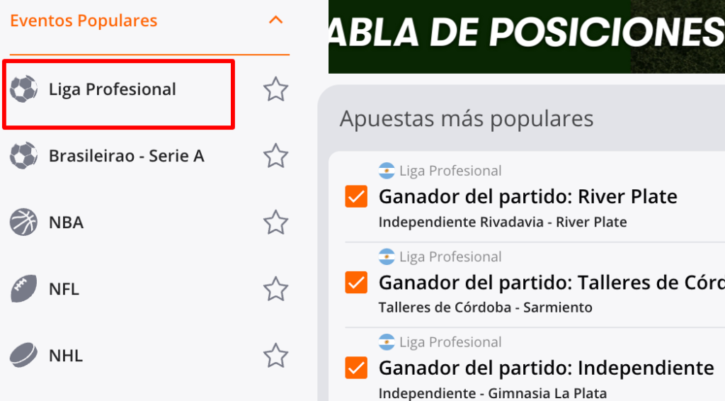 Deportes para apostar en Betsson Argentina