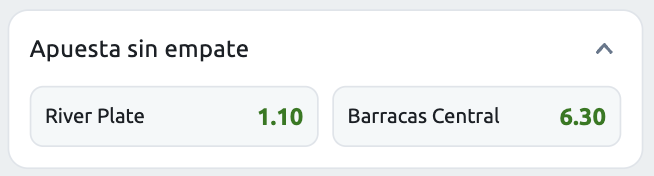 Apuesta Sin Empate en Betano