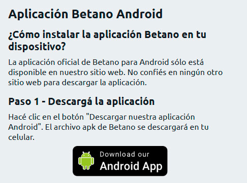 Betano App Argentina - Descargas