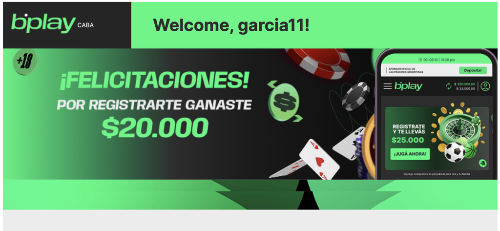 Email De Bienvenida Que Muestra Un Bono Contradictorio De $20.000, Mientras Que En El Sitio El Bono De Bienvenida Es De $25.000.